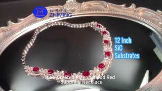 Custom Gemstone Jewelry Lab-Grown Pigeon Blood Red Sapphire Necklace