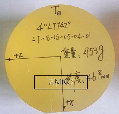 Buy Y- 42°LiTaO3 LiNbO3 Wafers 4 Inch Dia 100 Mm With Thickness 46mm online manufacture