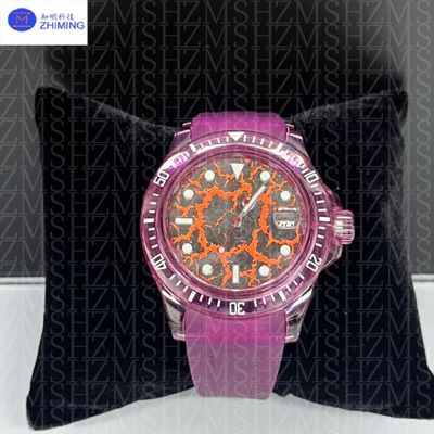Buy Customizable 40mm/42mm Round Sapphire Watch Case In Magenta online manufacture