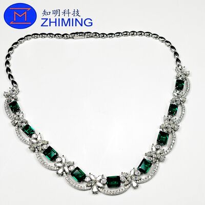 Buy Lab-Grown Emerald Green Sapphire Necklace – Elegant Synthetic Sapphire Jewelry online manufacture