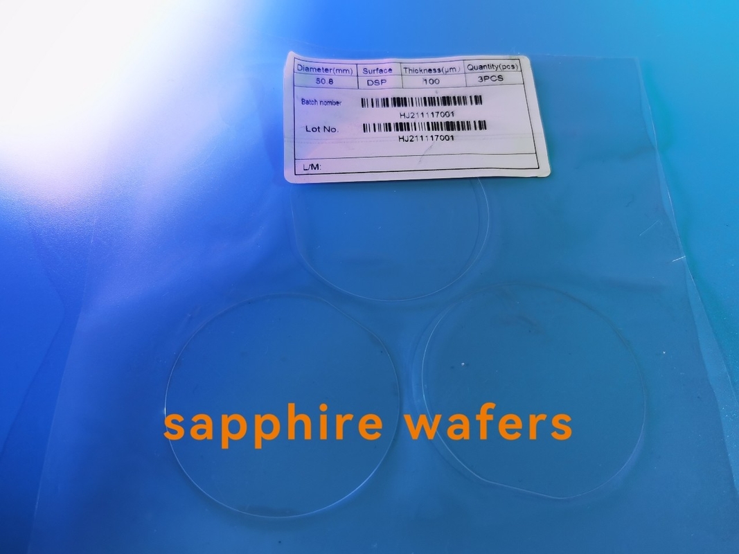 100um 170um 200um DSP Sapphire Wafers Ultrathin Thickness 2inch