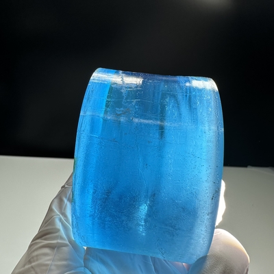 Lab Grown Synthetic Aquamarine Al2O3 Sapphire Single Crystal Gemstone Material