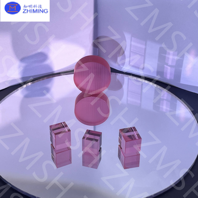 Pink Synthetic Sapphire Al2O3 Raw Materials Jewelry Industry High Hardness Mohs Hardness 9 Elaborate Processing